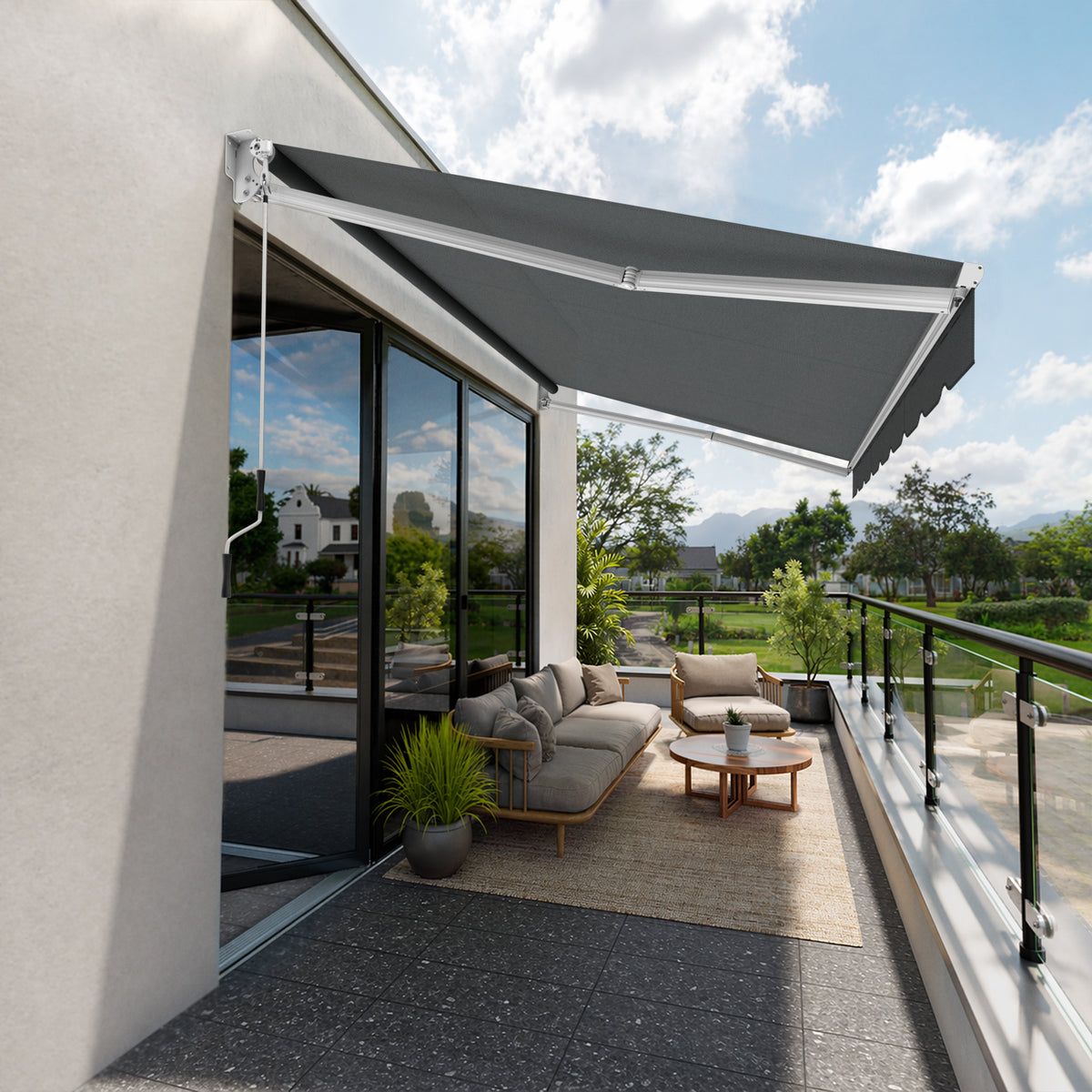 Marchiză cu brațe retractabile standard Dark Grey