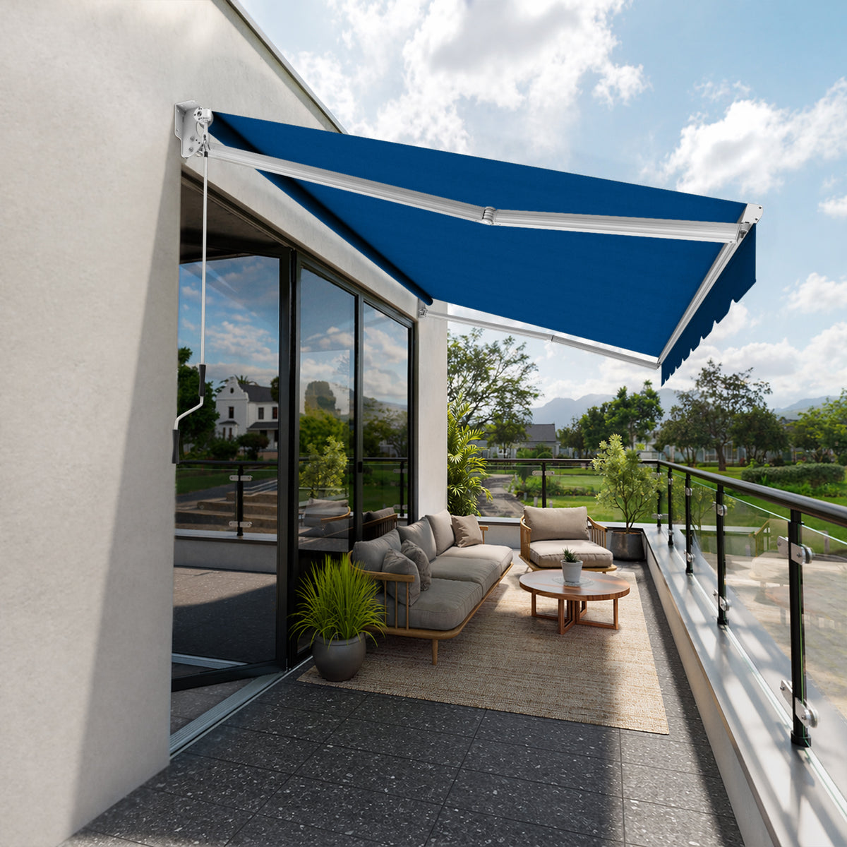 Copertină cu braț retractabil standard Yale Blue