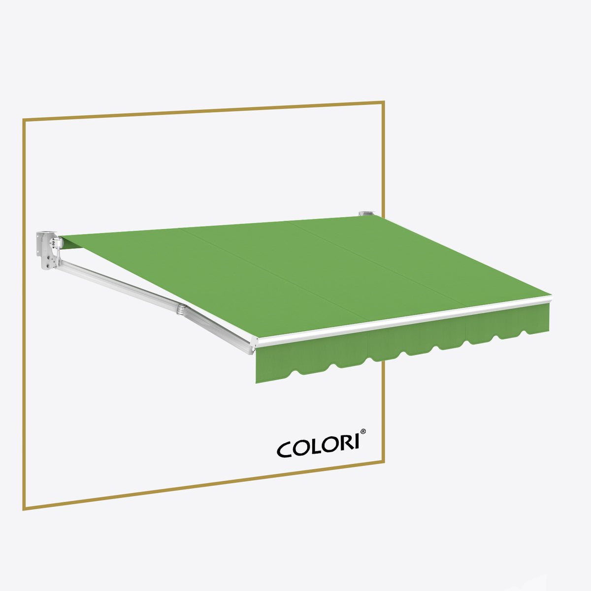 Copertină cu brațe articulate standard, culoarea verde papagal