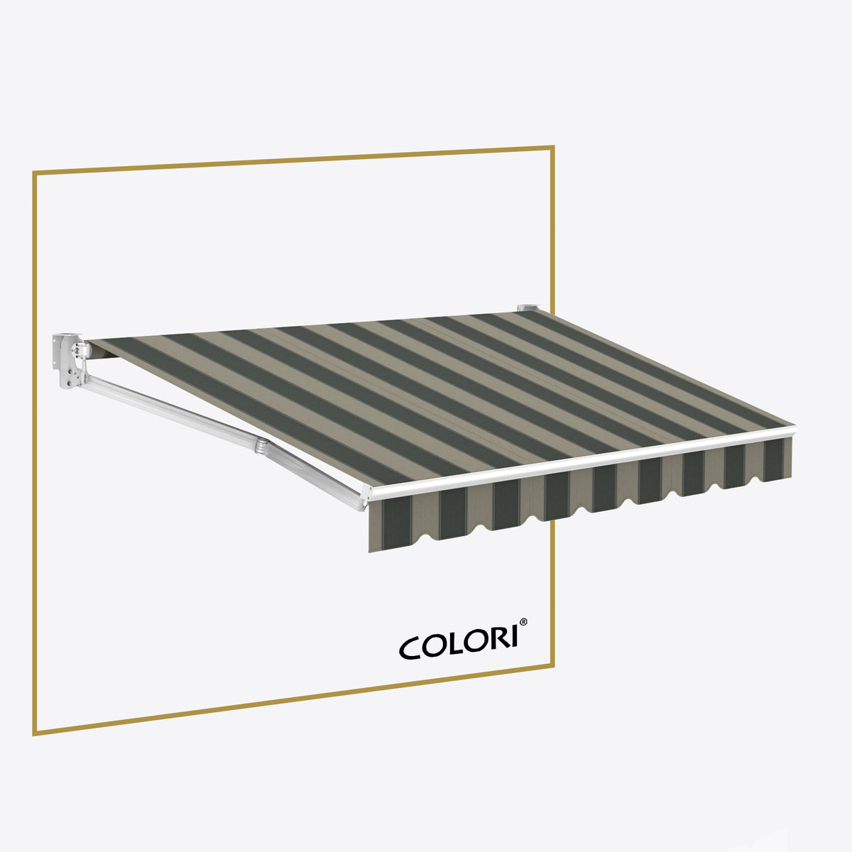 Copertină cu brațe articulate standard, gri perlat (Pebble Grey)