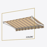 Copertină cu braț retractabil standard, culoarea maro nisip