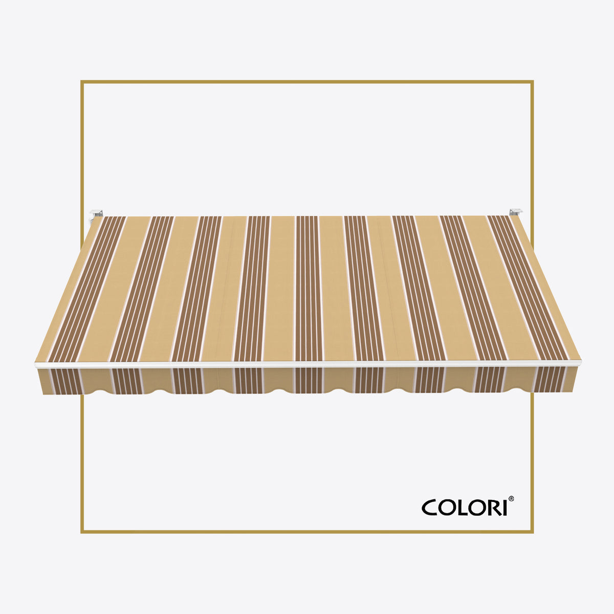 Copertină cu braț retractabil standard, culoarea maro nisip