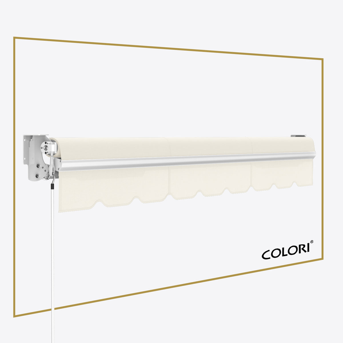 Copertină cu brațe articulate standard, alb semnal
