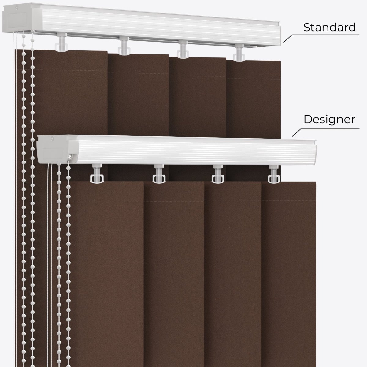 Alcantara Fur Brown Vertical Blinds - Zen Shades