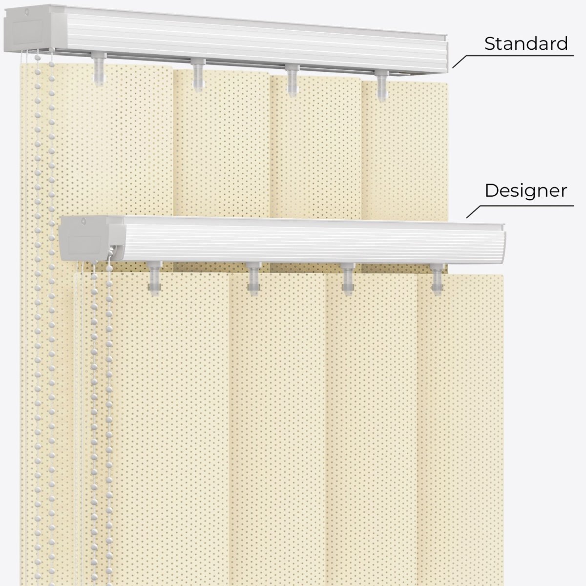 Bubble Tulip White PVC Vertical Blinds - Zen Shades
