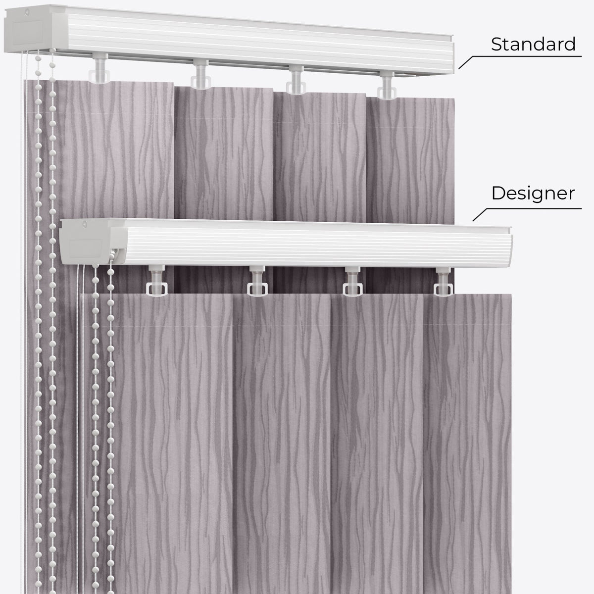 Gabi Gull Grey Vertical Blinds - Zen Shades