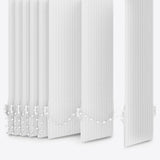 Pencil Stripe Brilliant White Vertical Blinds Replacement Slats - Zen Shades