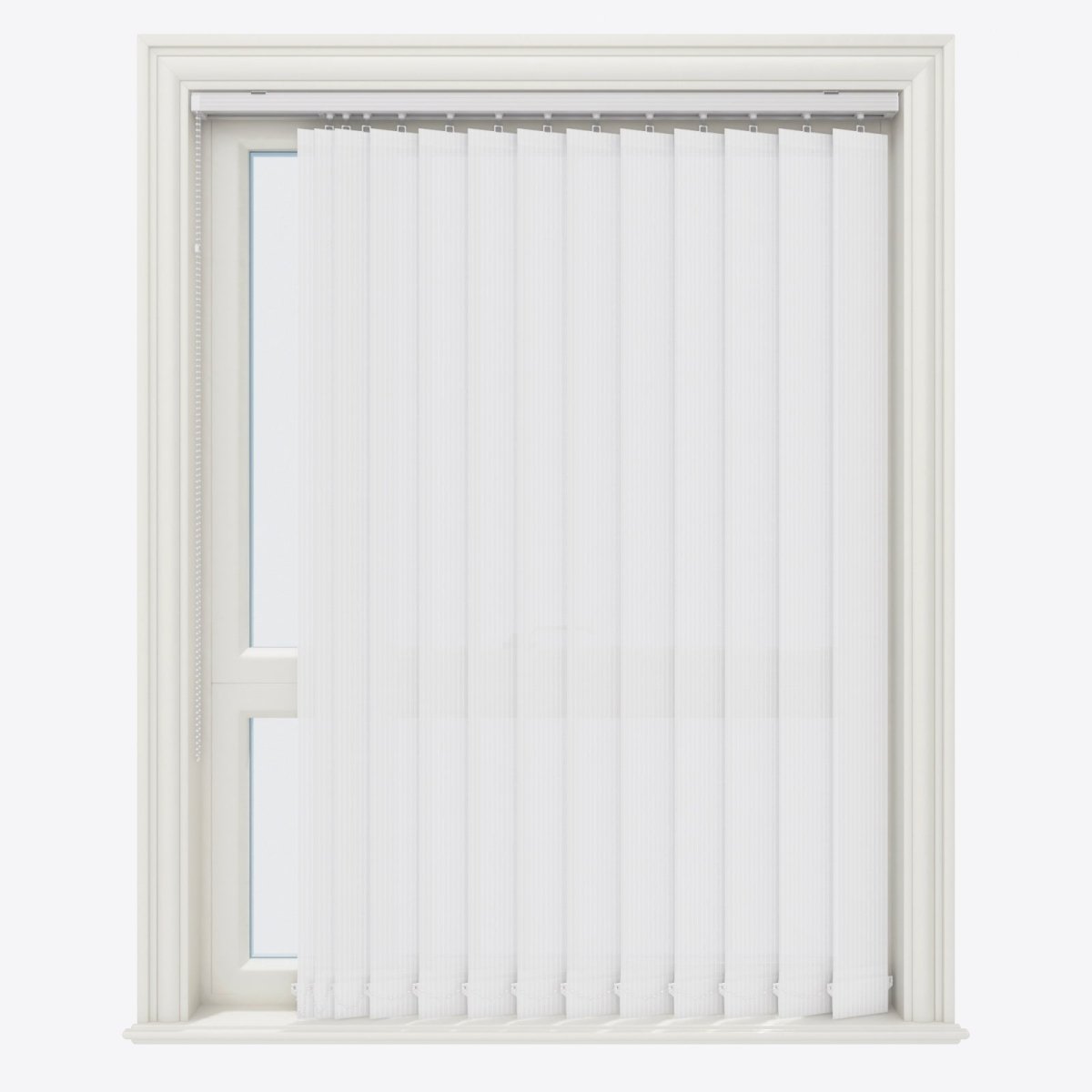 Pencil Stripe Brilliant White Vertical Blinds Replacement Slats - Zen Shades