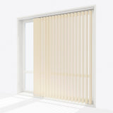 Pencil Stripe Gray Sand Vertical Blinds - Zen Shades