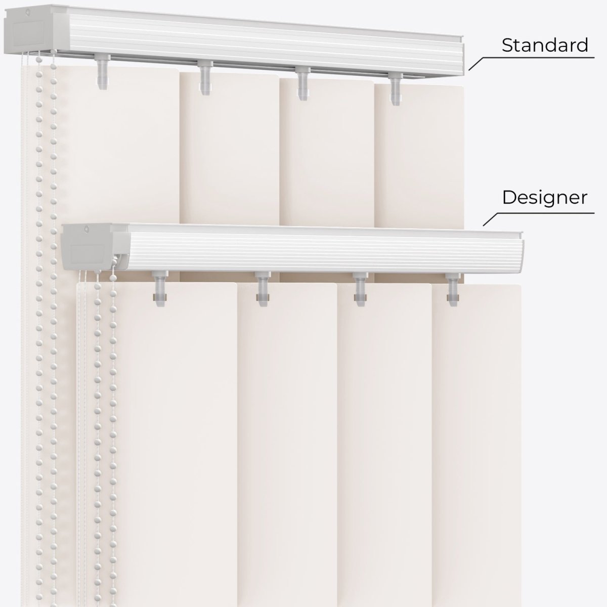 Ramina Cream Blackout PVC Vertical Blinds - Zen Shades