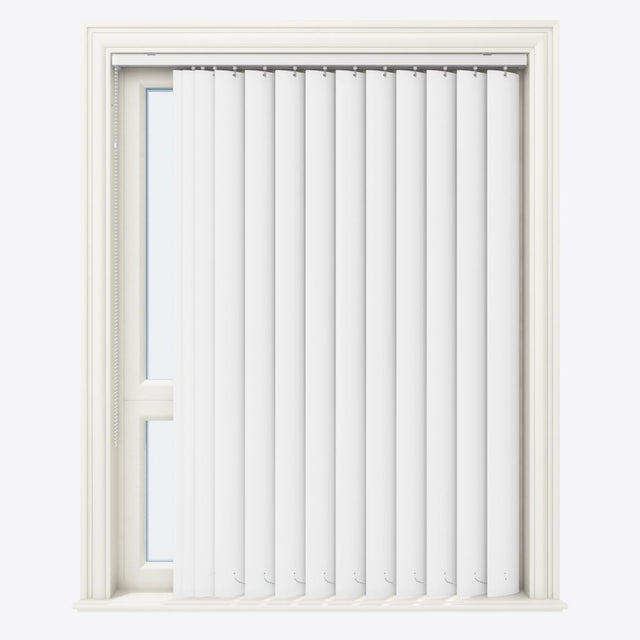 Ramina Ice White Blackout PVC Vertical Blinds - Zen Shades