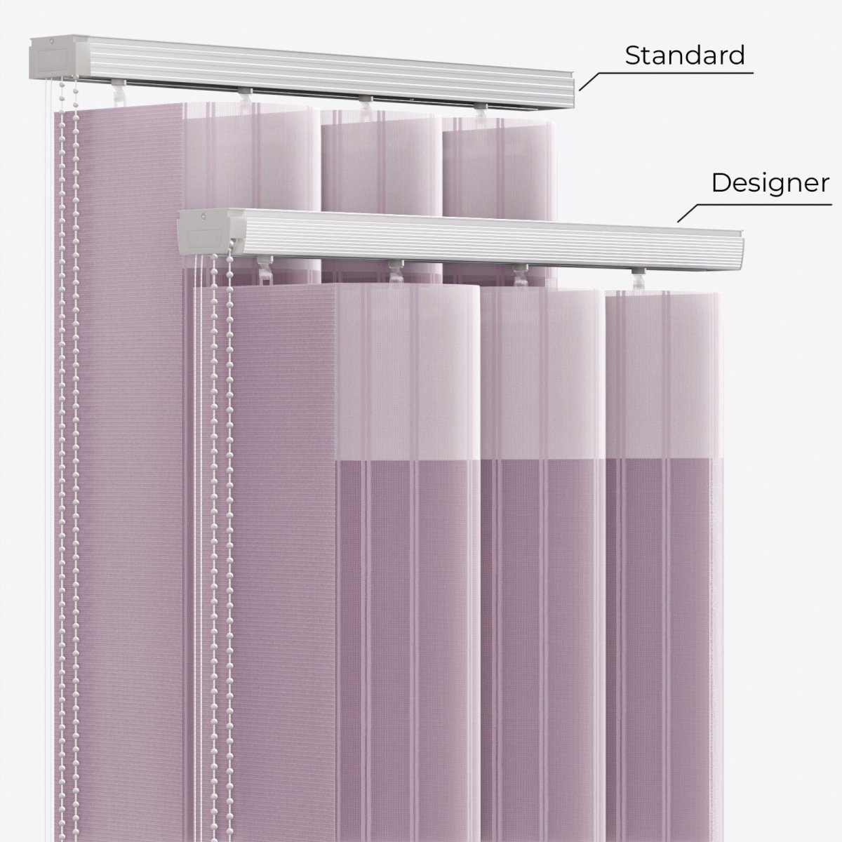 Stripe Elderberry Day & Night Vertical Sheer 40cm - Zen Shades