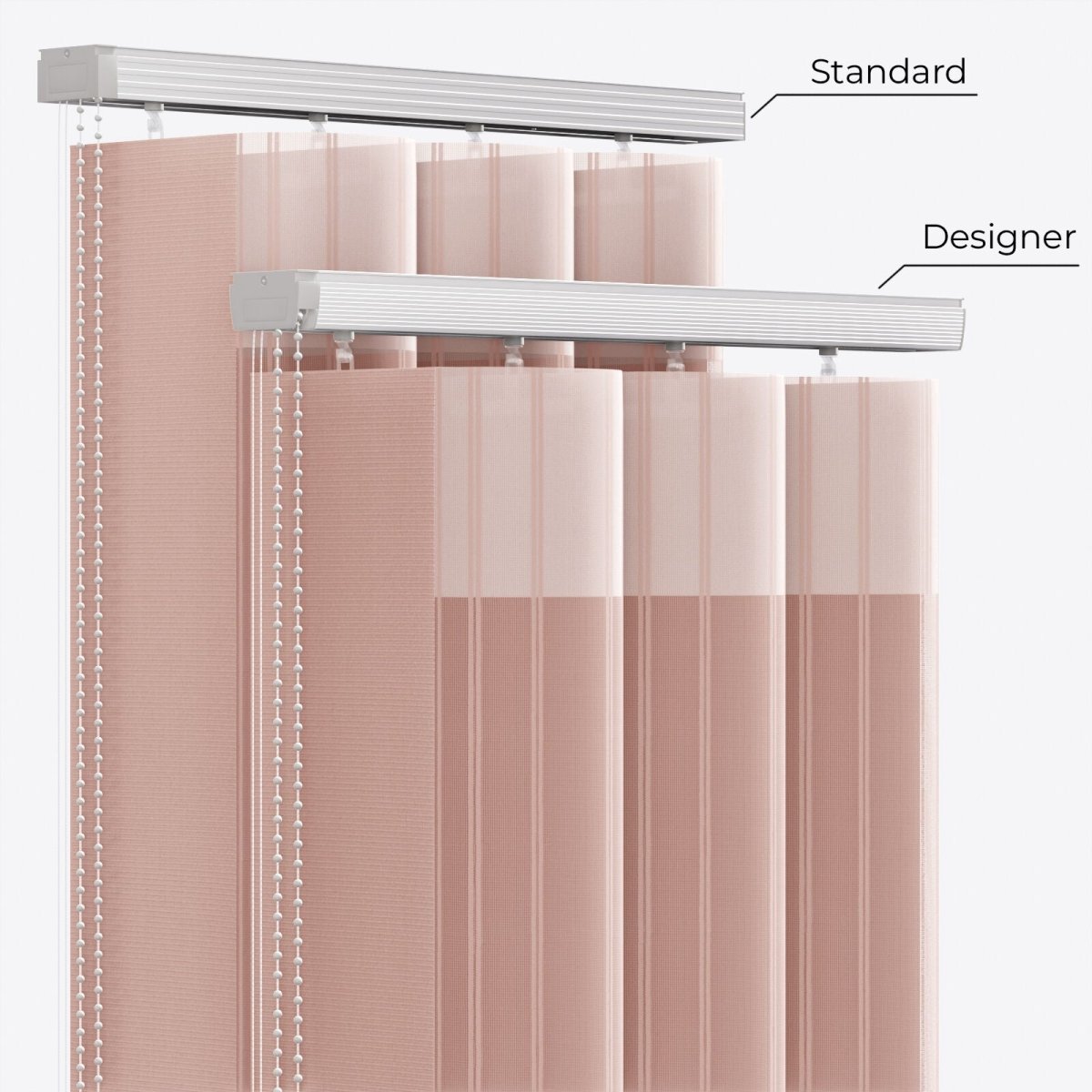 Stripe Mistry Rose Day & Night Vertical Sheer 40cm - Zen Shades