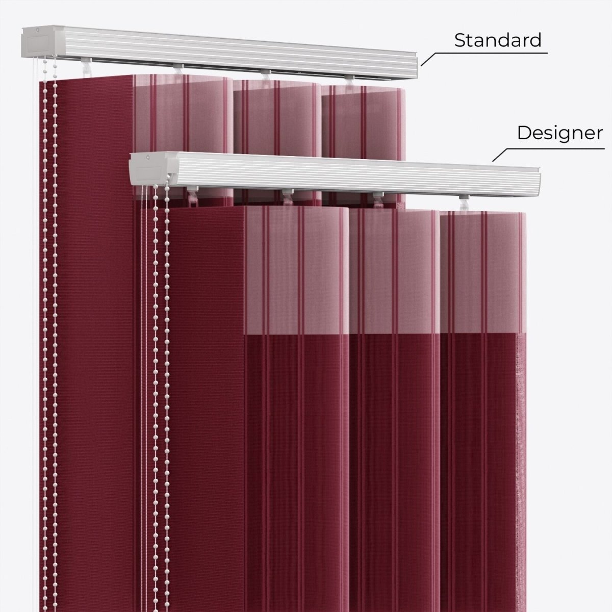 Stripe Syrah Day & Night Vertical Sheer 40cm - Zen Shades