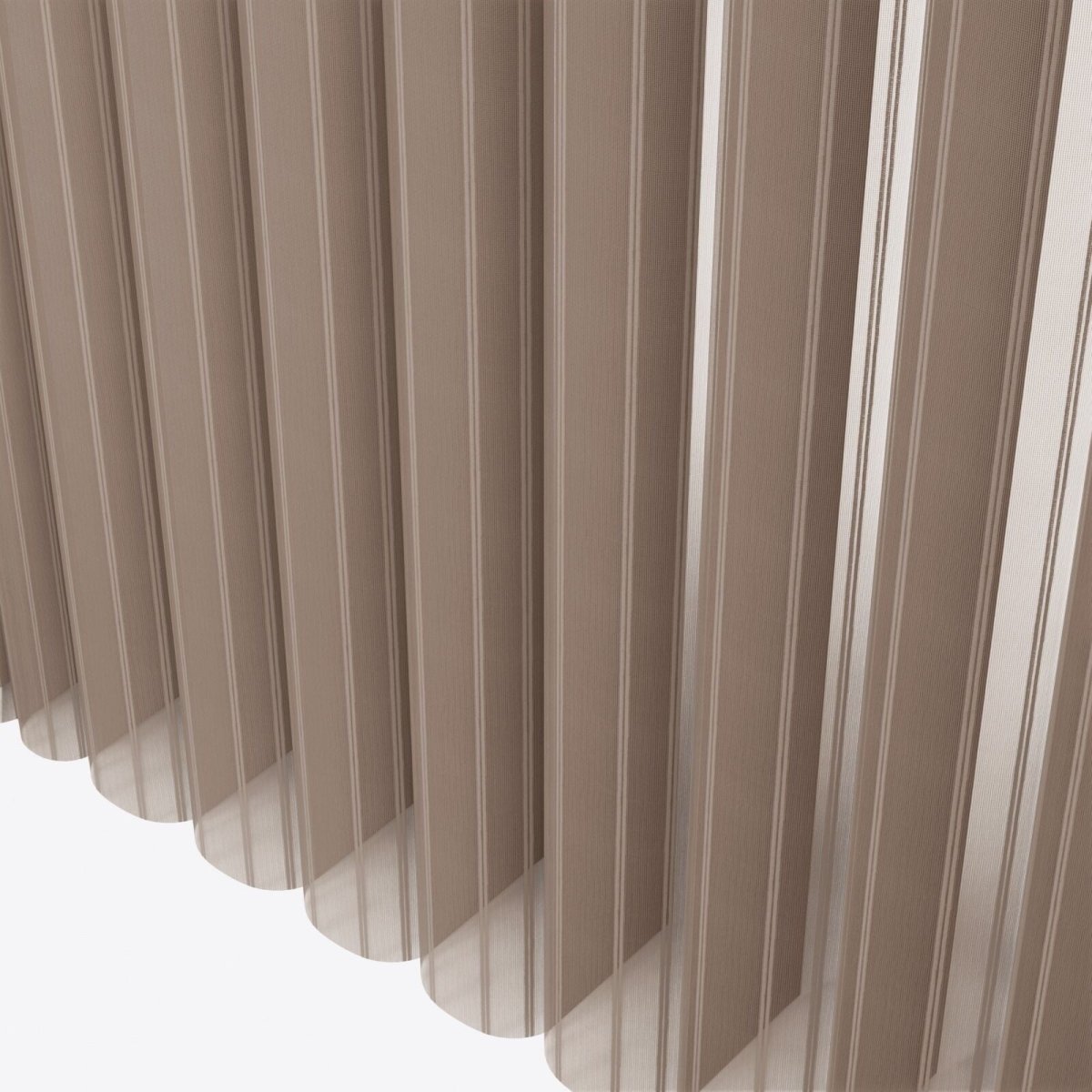 Stripe Woodsmoke Day & Night Vertical Sheer 40cm - Zen Shades