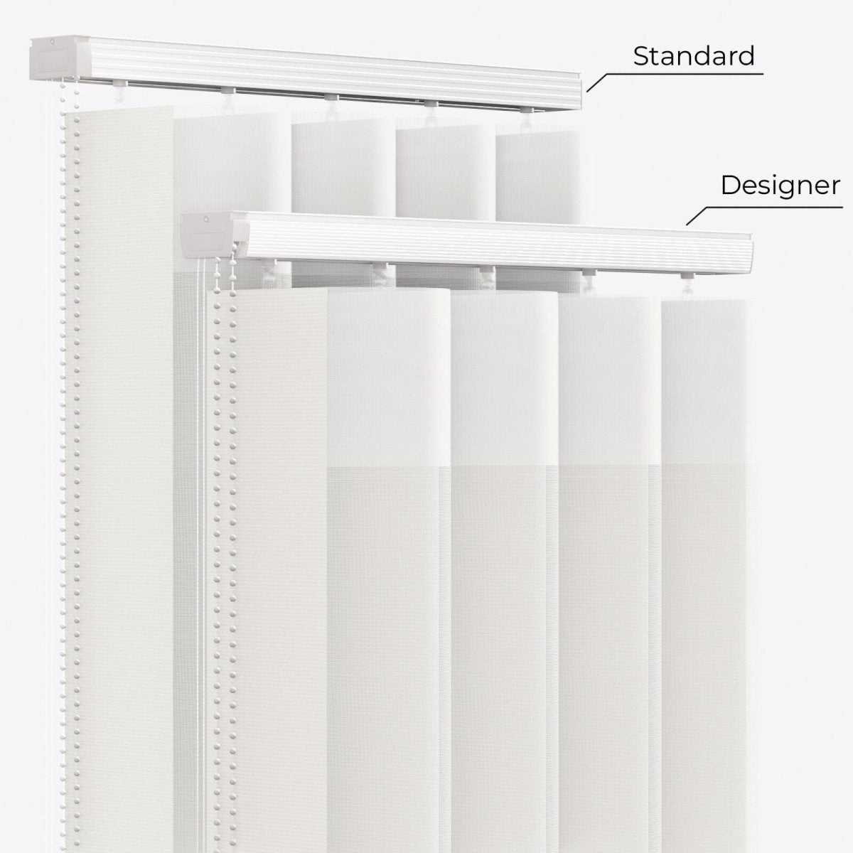Supreme Star White Day & Night Vertical Sheer 33cm - Zen Shades